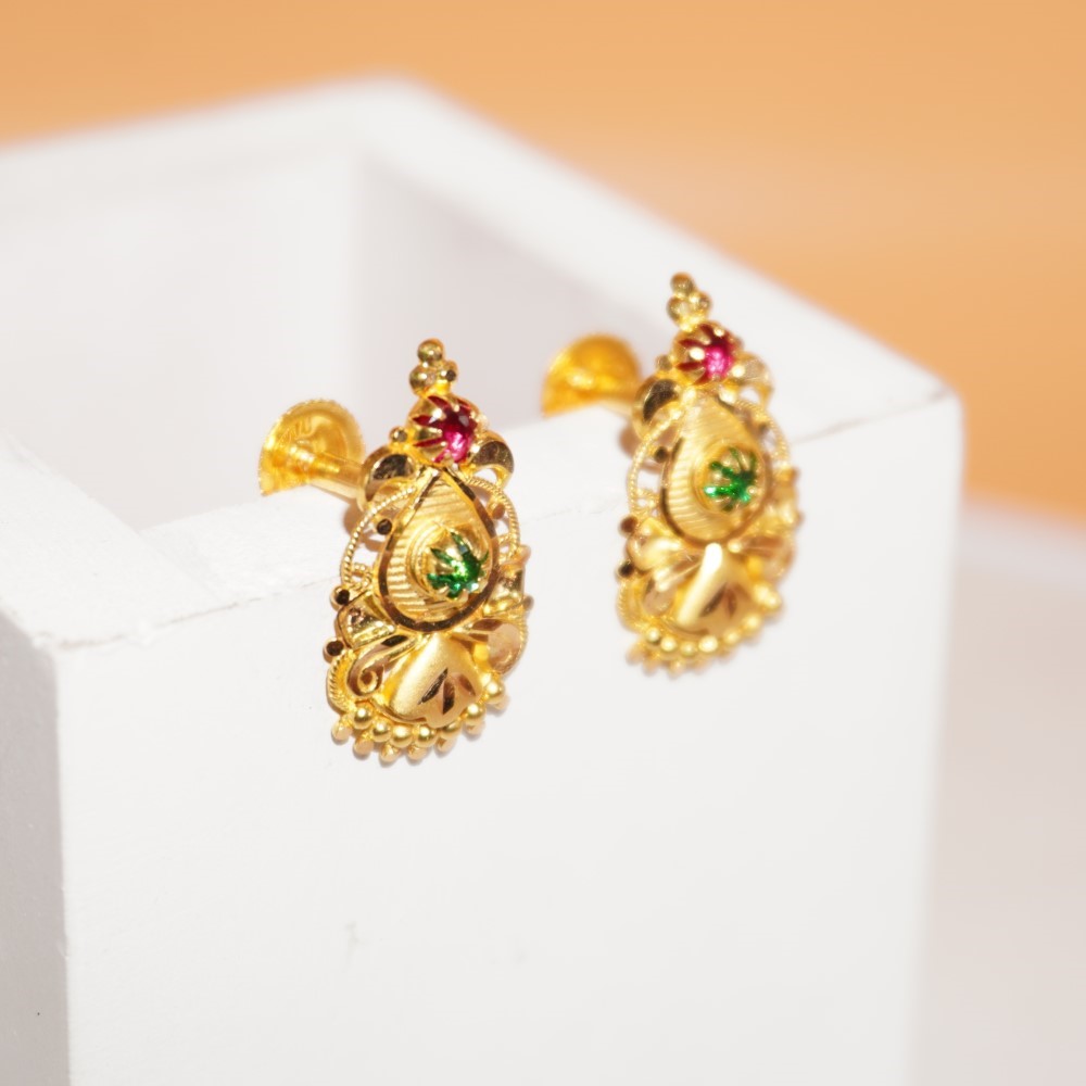 916 Gold Classy Earrings 10R950