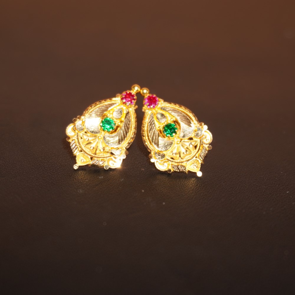 916 Gold Unique Earrings 10R896 - Image 4