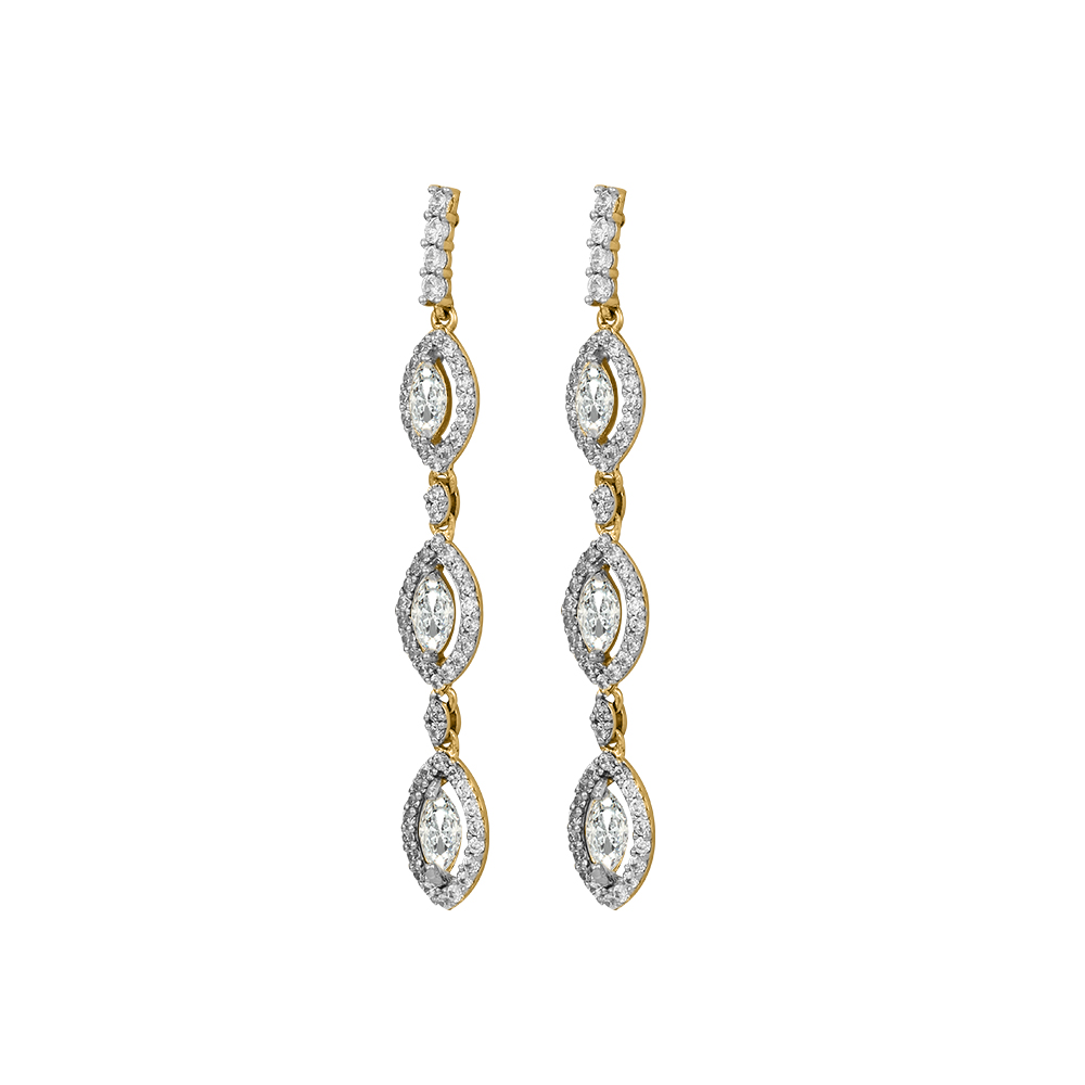 Diamond Gold Gorgeous Design Earrings MDER142