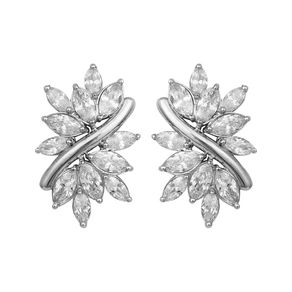 Diamond Gold Loopy Bends Earrings MDER138 - Image 3