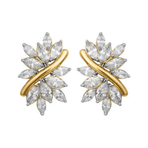 Diamond Gold Loopy Bends Earrings MDER138