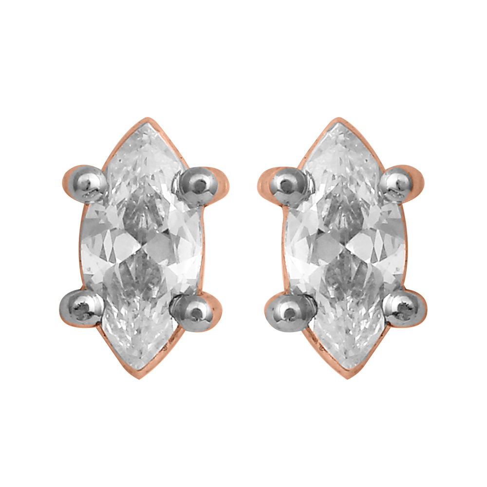 Diamond Gold Floral Earrings MDER136 - Image 2