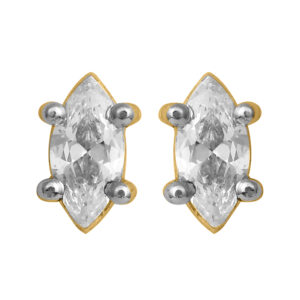 Diamond Gold Floral Earrings MDER136