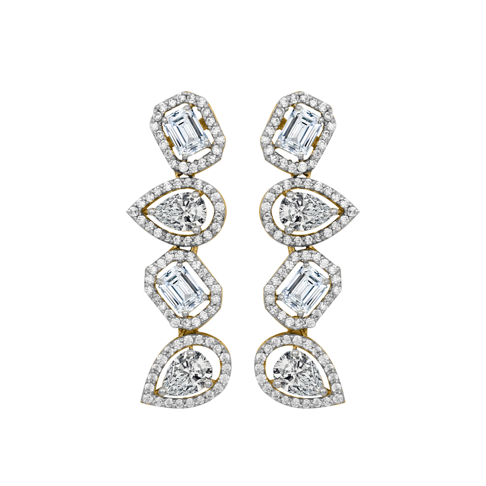 Diamond Gold Pretty Earrings MDER126 - Image 2
