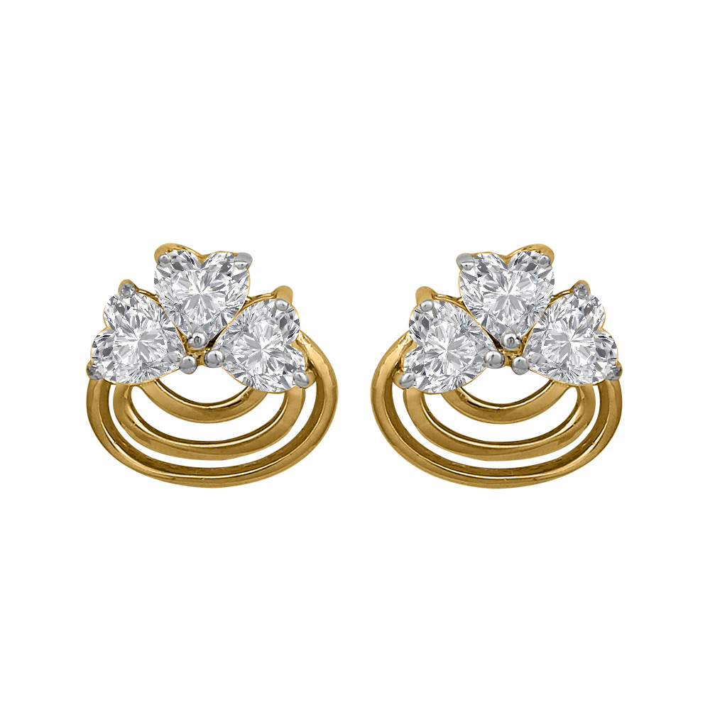 Diamond Gold light weight Earrings MDER109