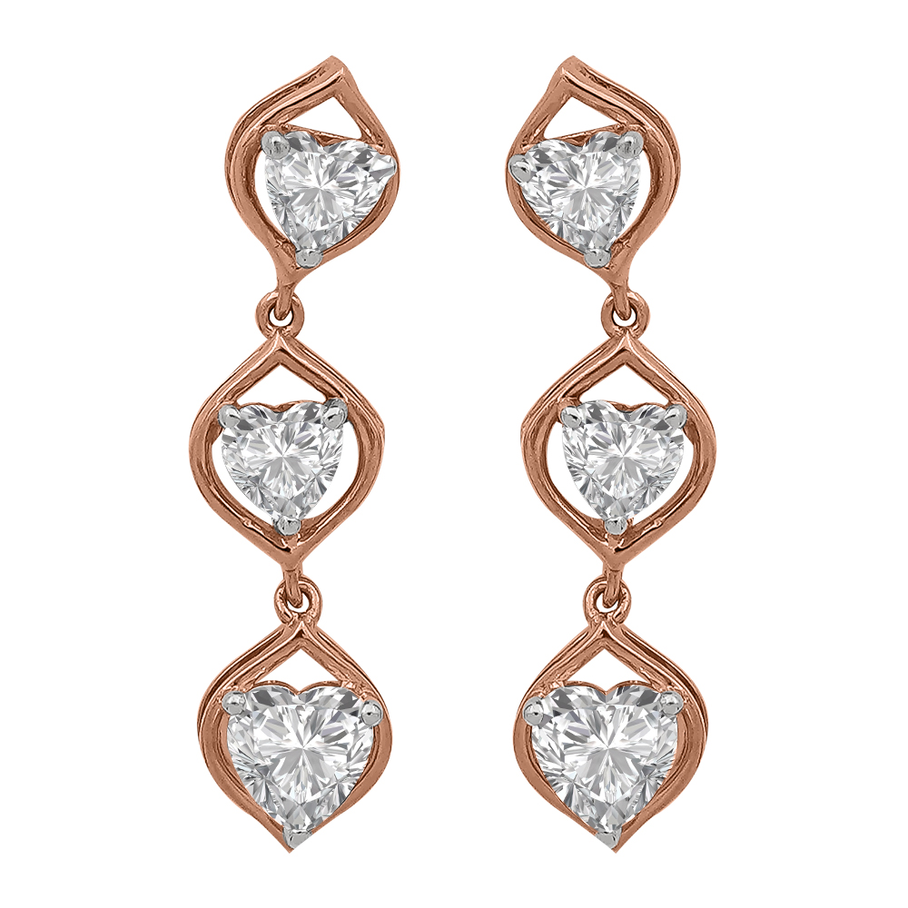 Diamond Gold Daily Wear Earrings MDER106 - Image 2