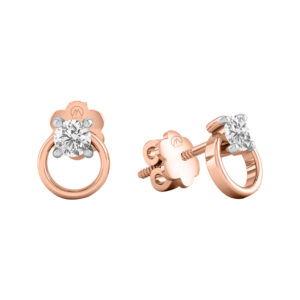 Diamond Simple 14K Gold Earrings MDER35