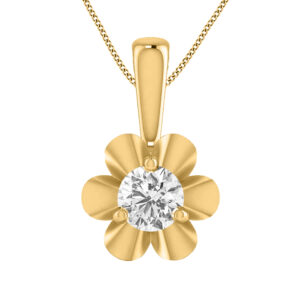 14k Diamond Loopy Bends Gold Pendants MDP32