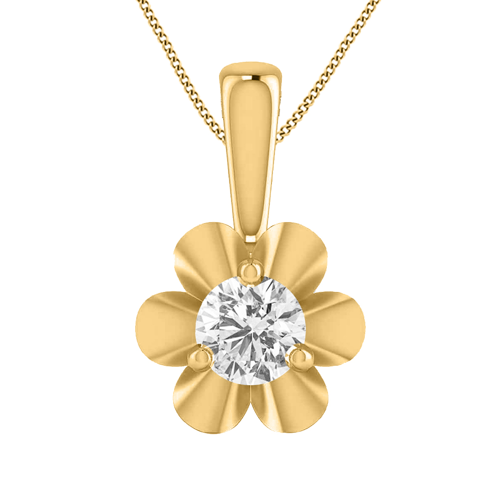 14k Diamond Loopy Bends Gold Pendants MDP32