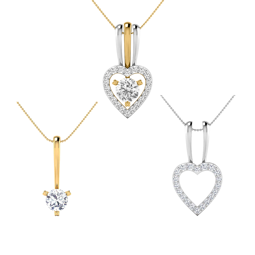 14k Diamond Pretty Gold Pendants MDP24 - Image 5