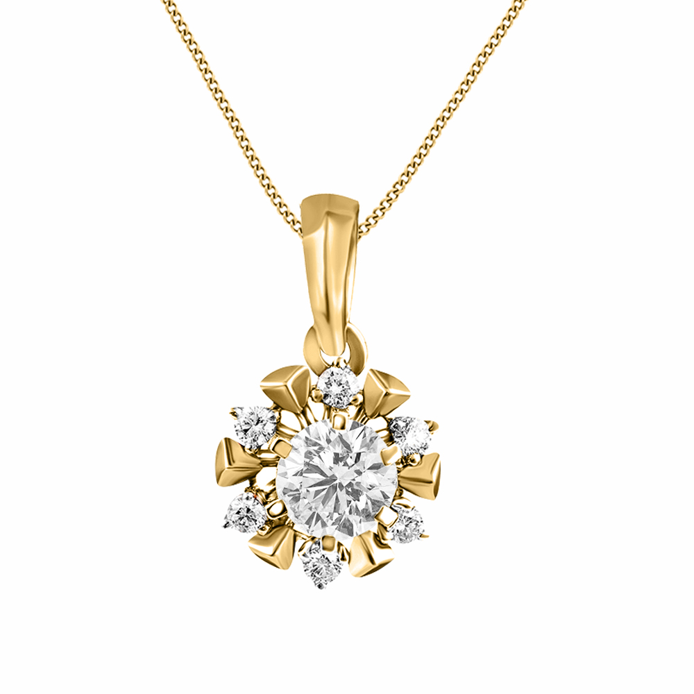 14k Diamond Plain Gold Pendants MDP4