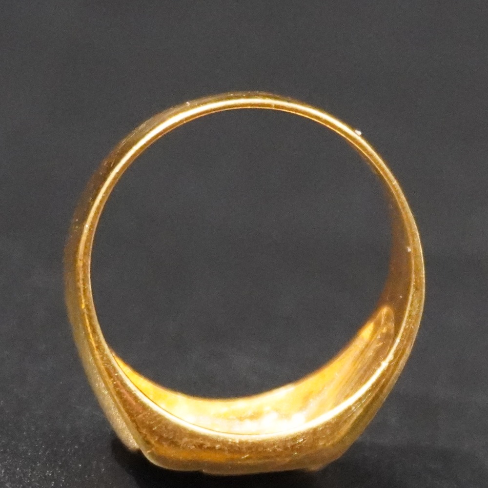 22kt yellow gold plain ring for men