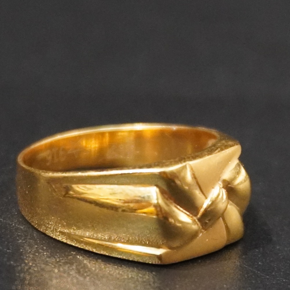 22kt yellow gold plain ring for men