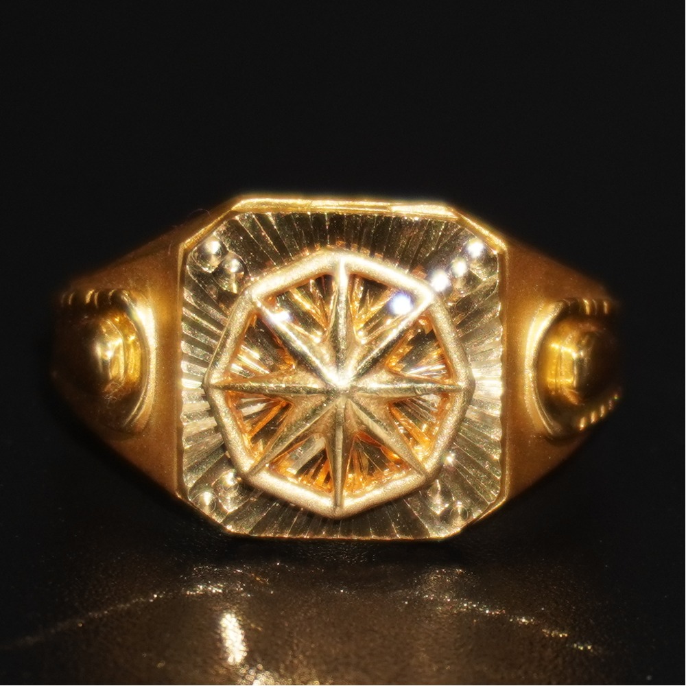 916 gold round plain design gets ring