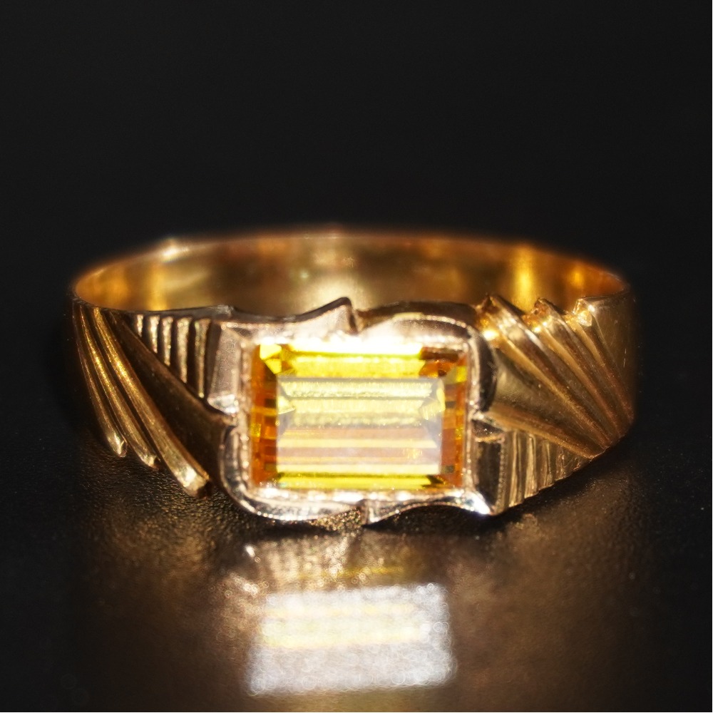 916 gold feather touch ring for men