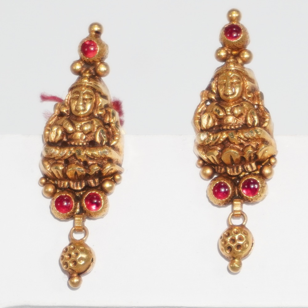 22kt gold temple design  traditional earrings