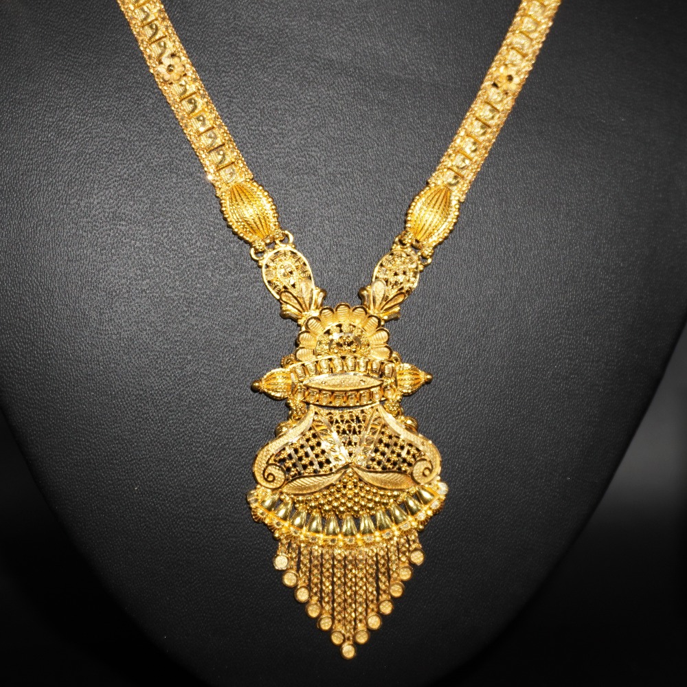 916  gold handmade long necklace