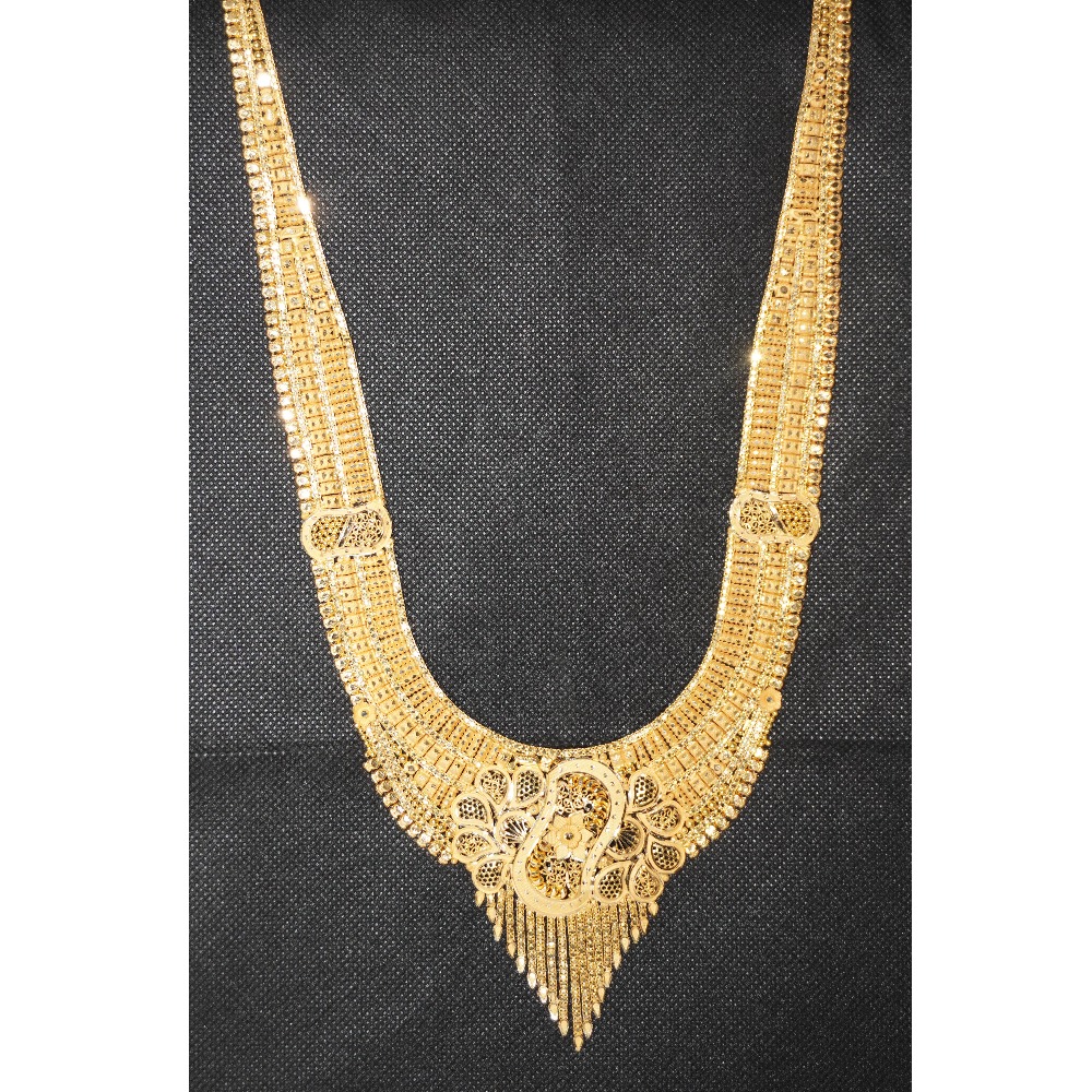 916 gold plain Wedding long necklace