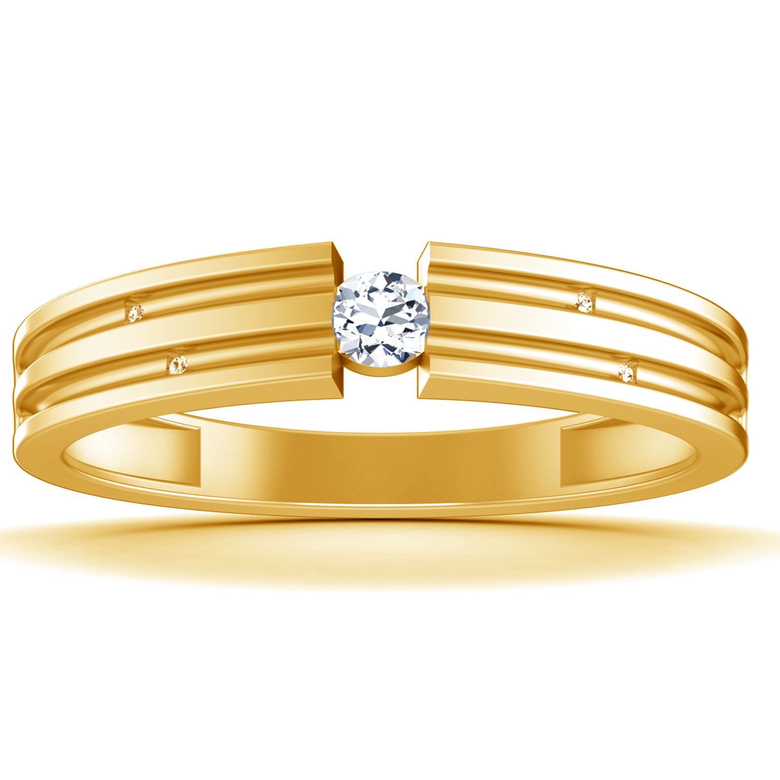 Diamond And Gold Mens Ring MDGR3 - Image 5