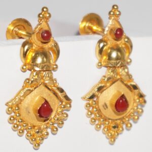 916 gold classic earrings For women