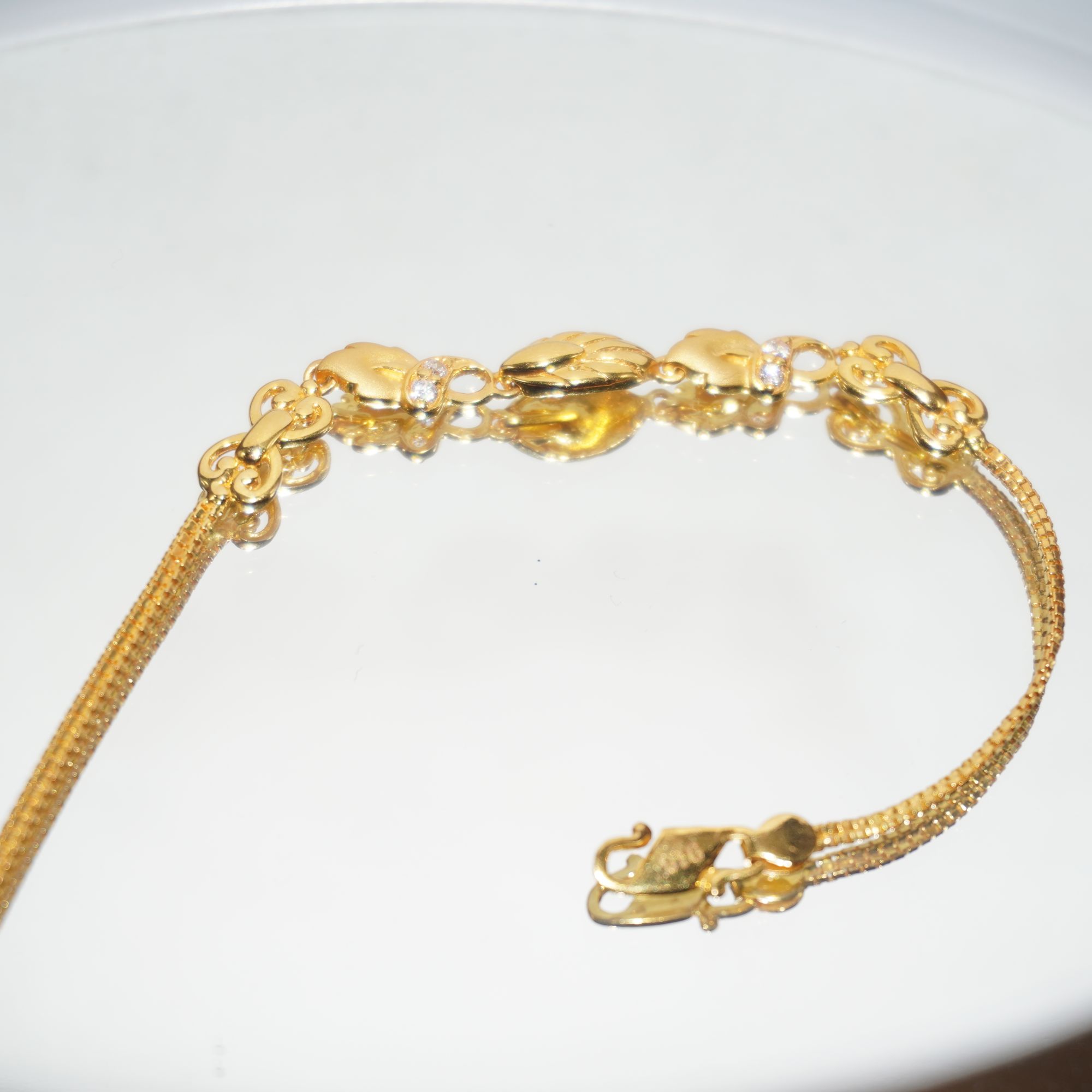 22k Gold Unique Plain Bracelet 1136R3 - Image 2