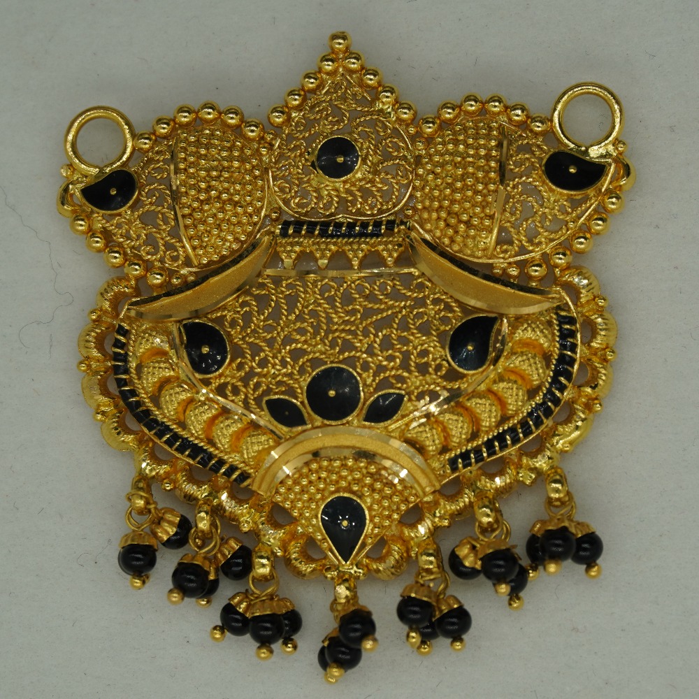 916 gold black stone classic pendant - Image 2