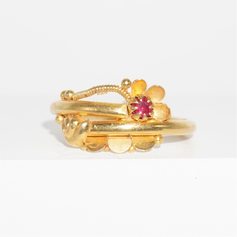 22k gold floral ring for women - Image 2