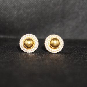 916 Gold Round fancy earrings