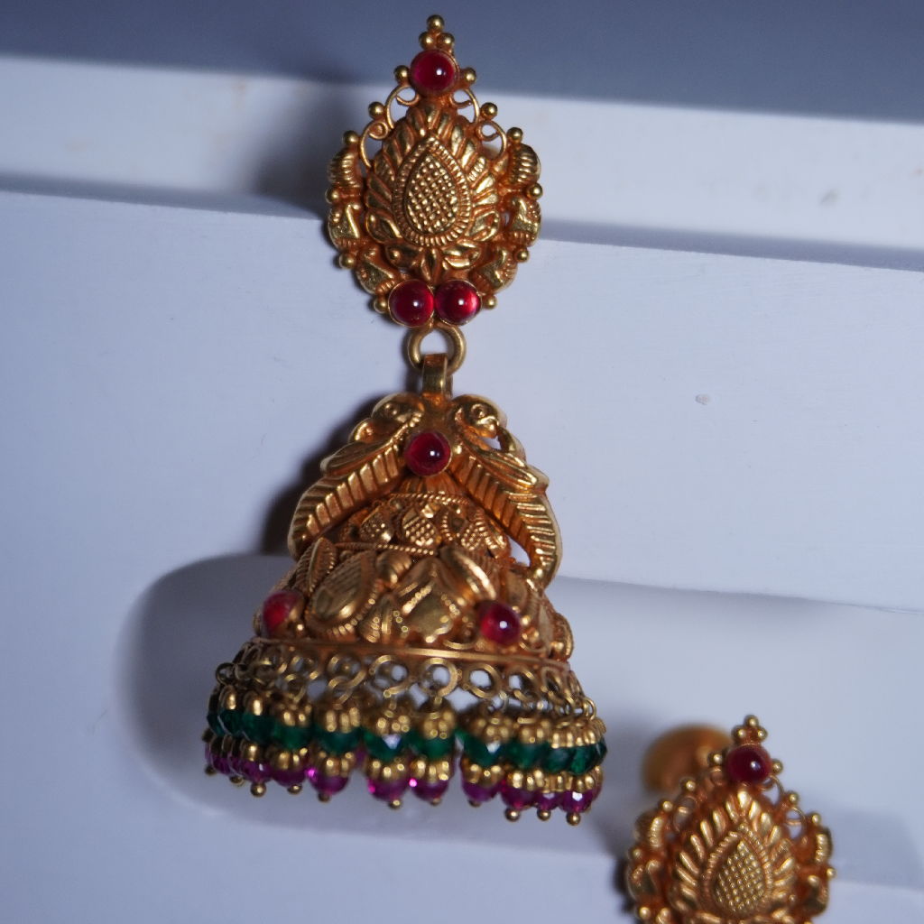 916 Gold Antique Traditional Jhumka
