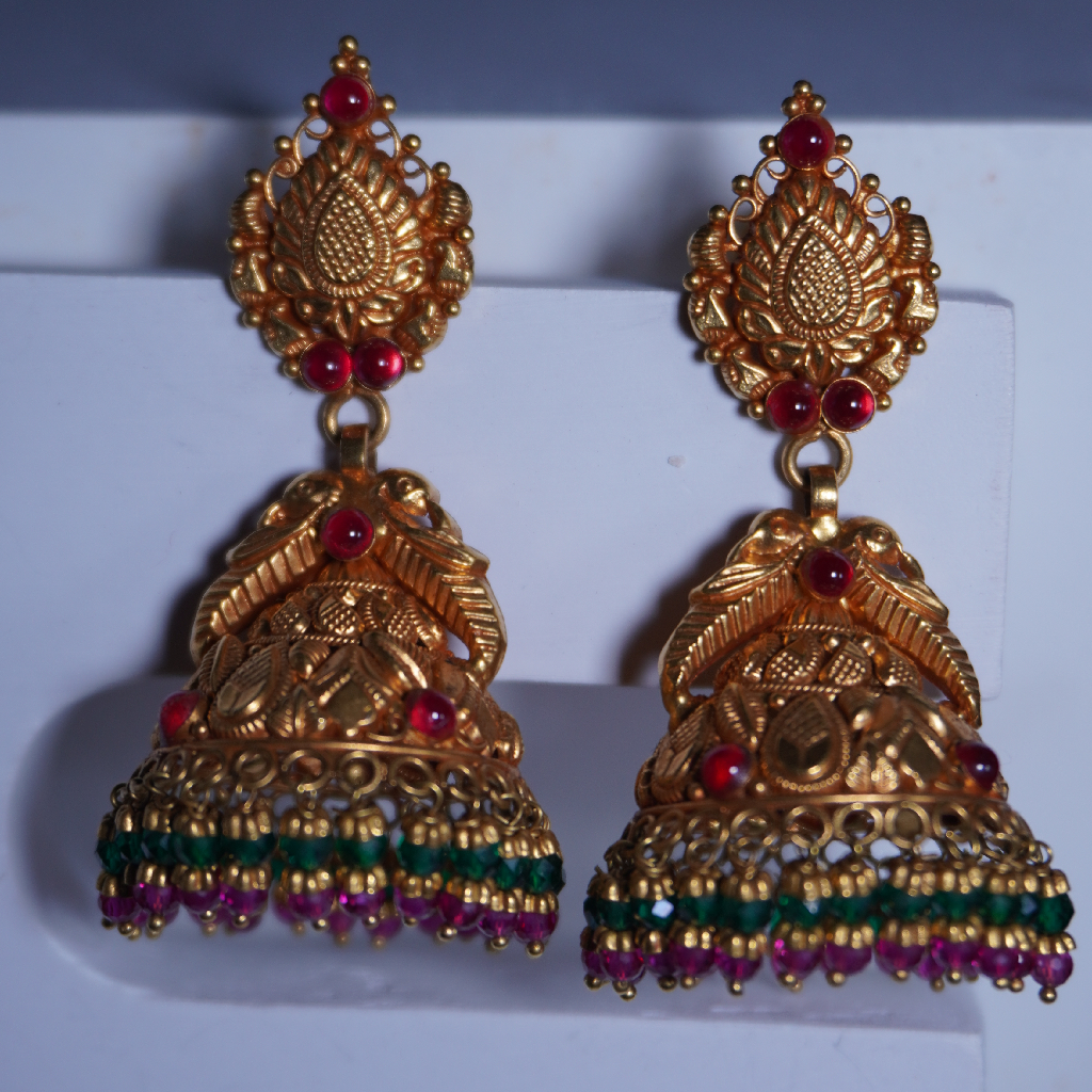 916 Gold Antique Traditional Jhumka