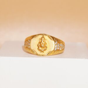 916 Gold ganapati traditional Ring for men