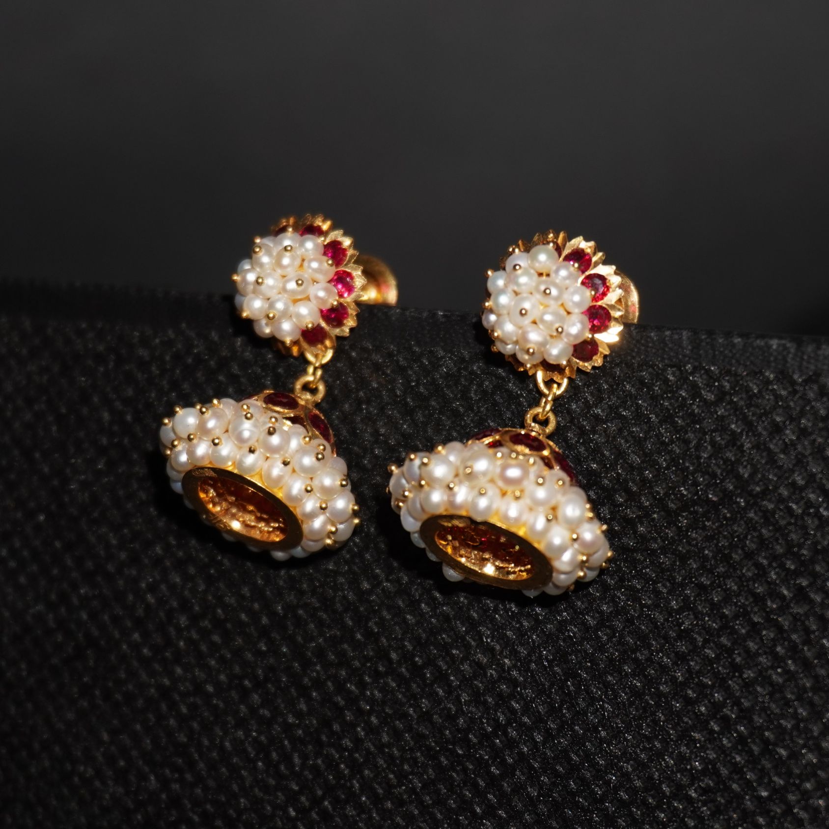 22k Gold Lightweight Plain Earrings 58R39 - Image 2