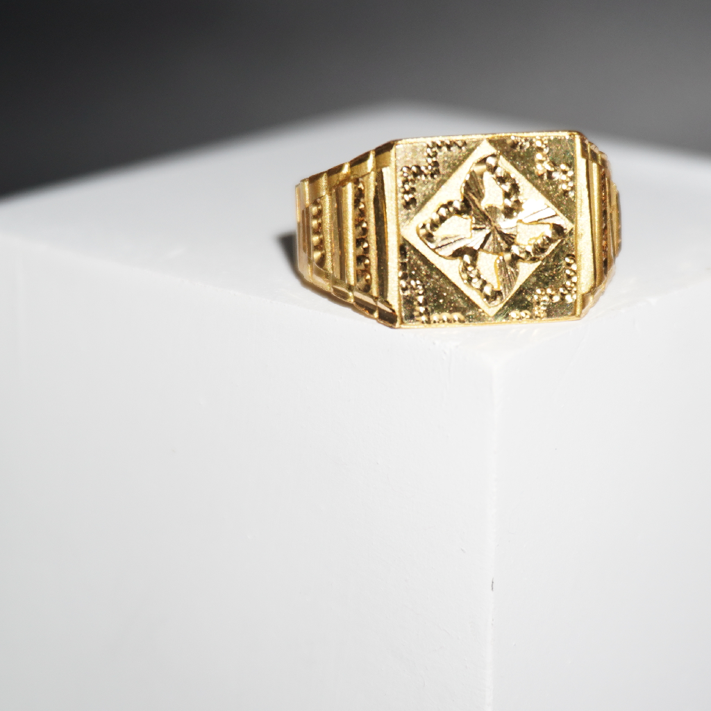 916 Gold Yellow Plain Traditional Ring