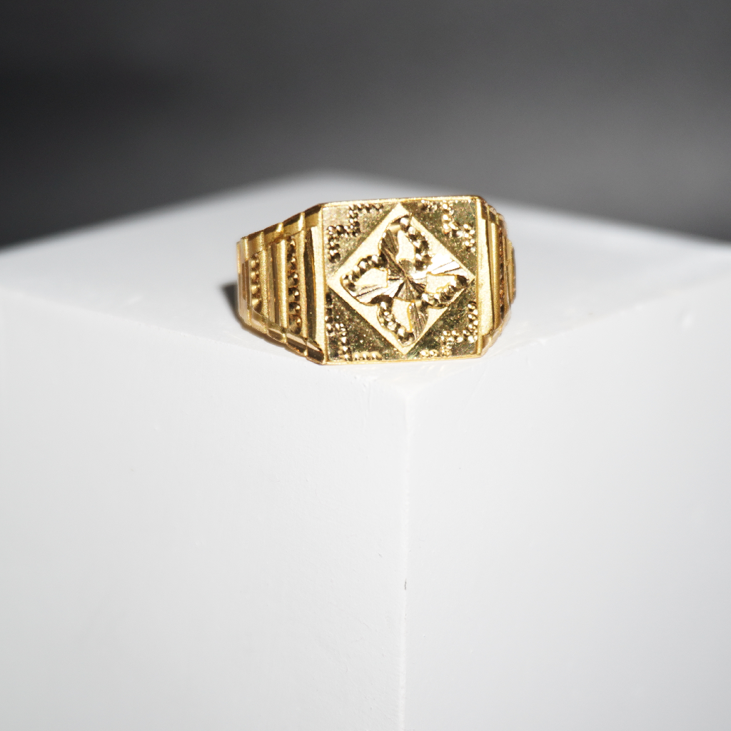 916 Gold Yellow Plain Traditional Ring