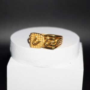 916 Gold Plain Fancy gents Ring