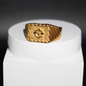 916 Gold Plain Flower Ring