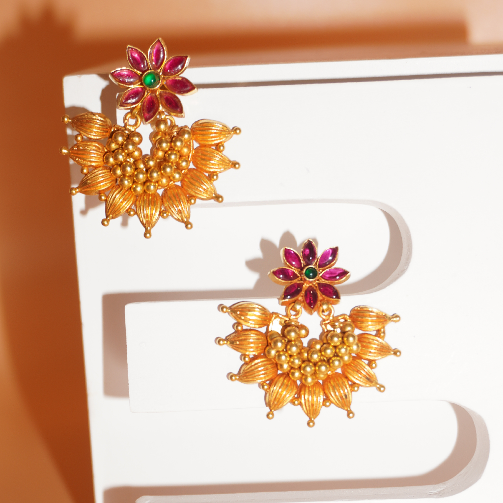 22k Gold Antique Bridal Earrings
