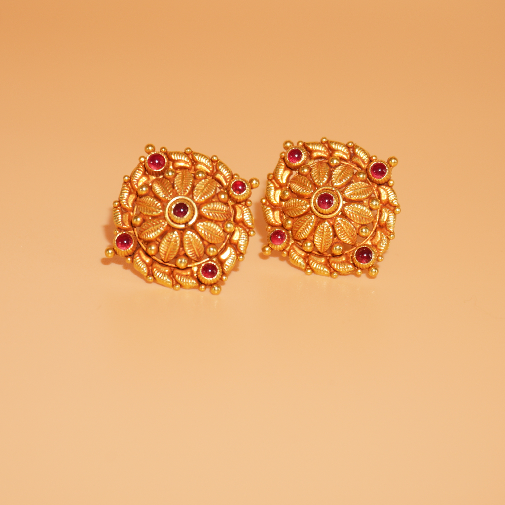 916 Gold Antique Desing Earrings