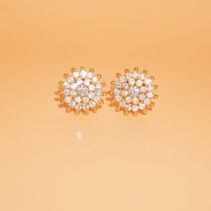 916 Gold Amethyst Floral Earrings