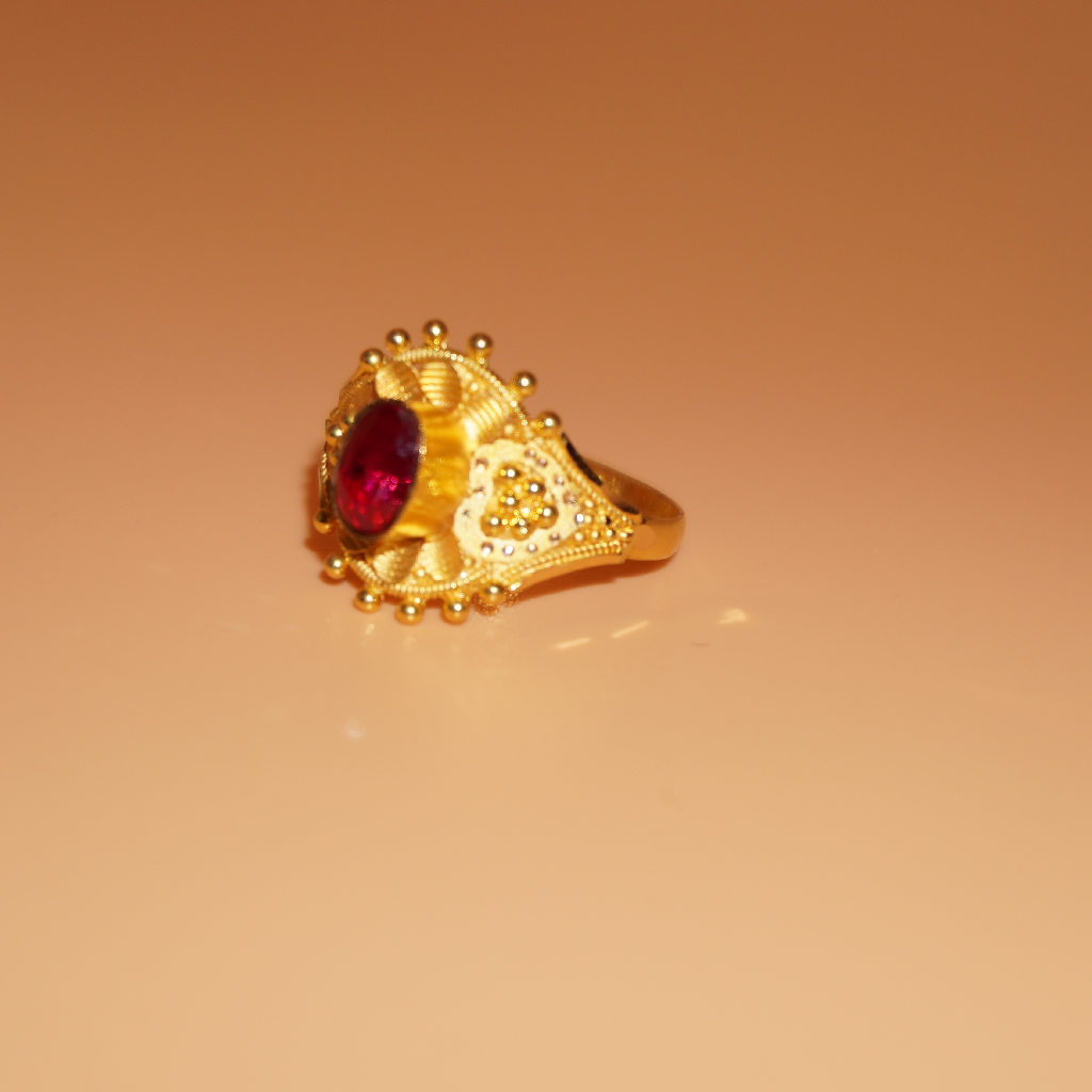 Gold With Ruby Stone Rings for Ladies