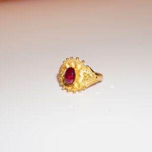 Gold With Ruby Stone Rings for Ladies