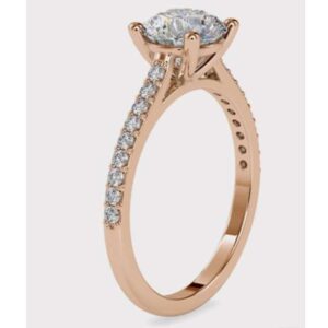 18k gold,rose gold or platinum ring with 1.6 ct. diamond prongs