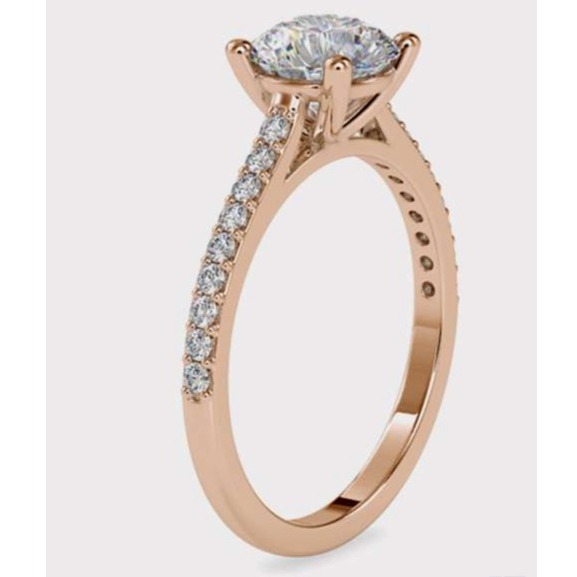 18k gold,rose gold or platinum ring with 1.6 ct. diamond prongs