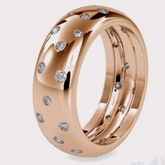 A different variety 1.11 ct. diamond prongs and unisex ring