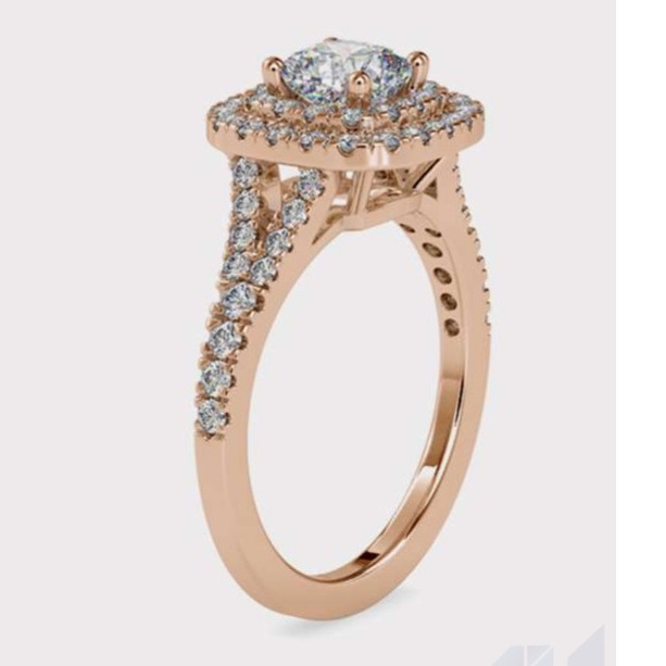 3.04 gms male and female ring with 1.01 ct. oval diamonds