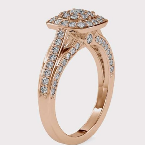 18kt / 750 gold, engagement ladies diamond ring with prongs