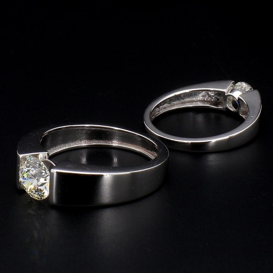 Couple ring with round brilliant 2  d vs1 lab grown diamond
