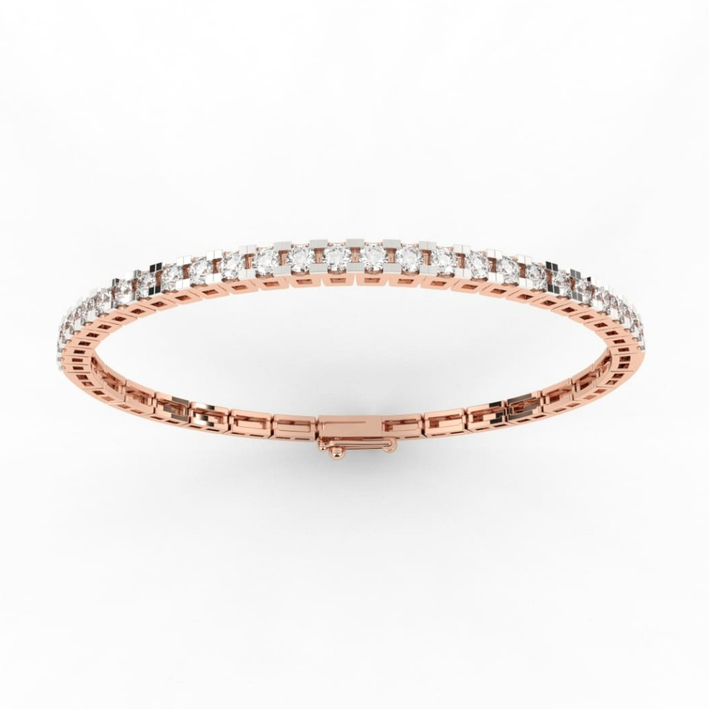 Floating Diamond Two Tone Tennis Bracelet