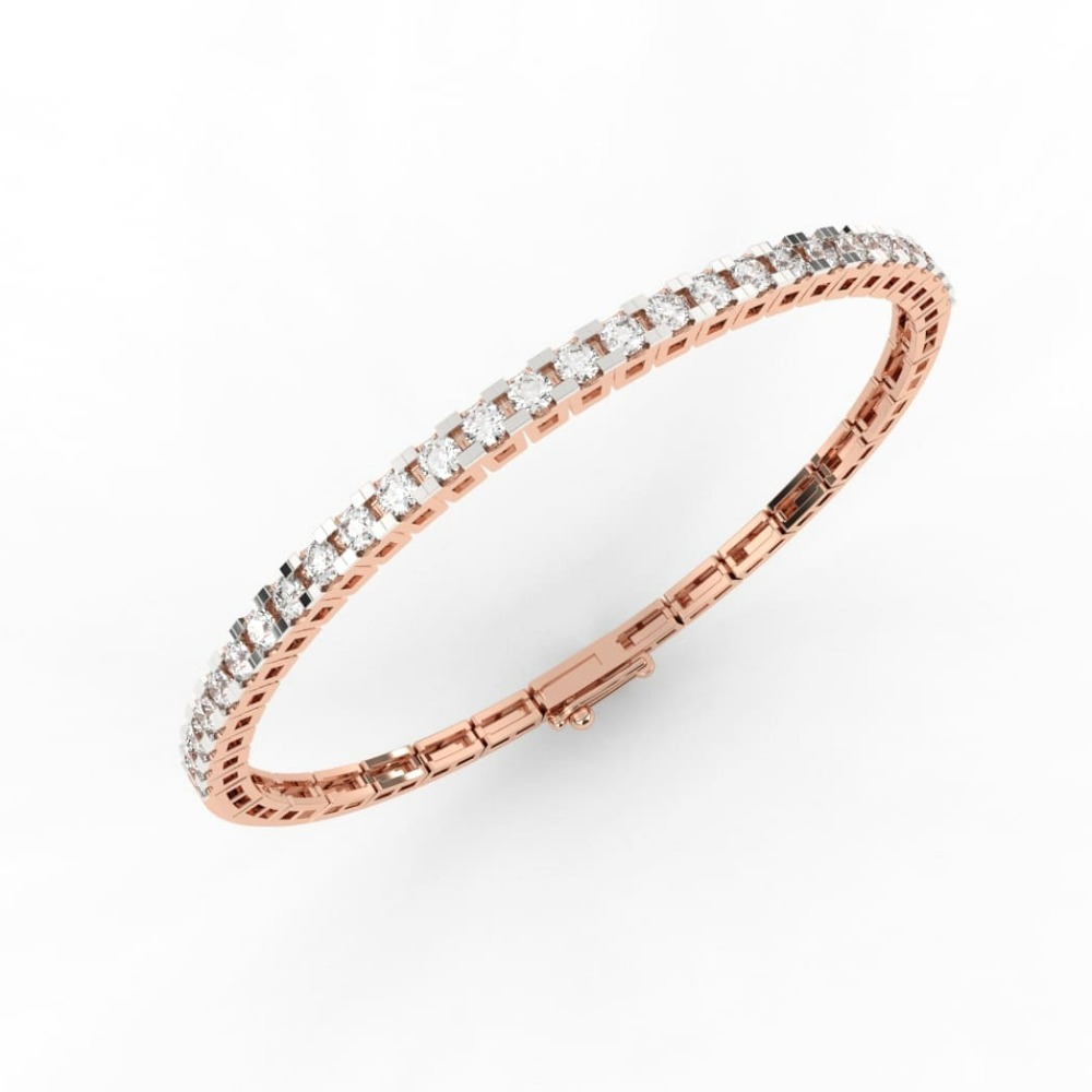 Floating Diamond Two Tone Tennis Bracelet