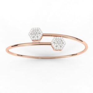 Hexagon Bypass Style Lab Grown Diamond Bracelet